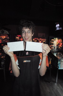 Robert Gagno with his victory envelopes